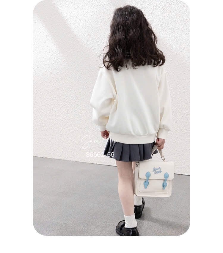 Set bộ Sara Min Labubu áo cổ thủy thủ + chân váy xếp ly bé gái size 2-12y