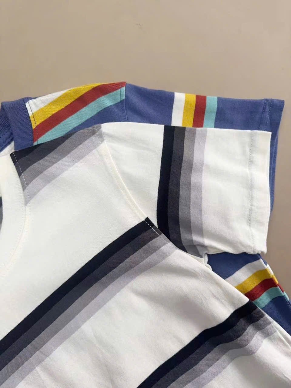 Áo cotton Colorful dư xịn kẻ 2 màu cho bé trai size 6-20y