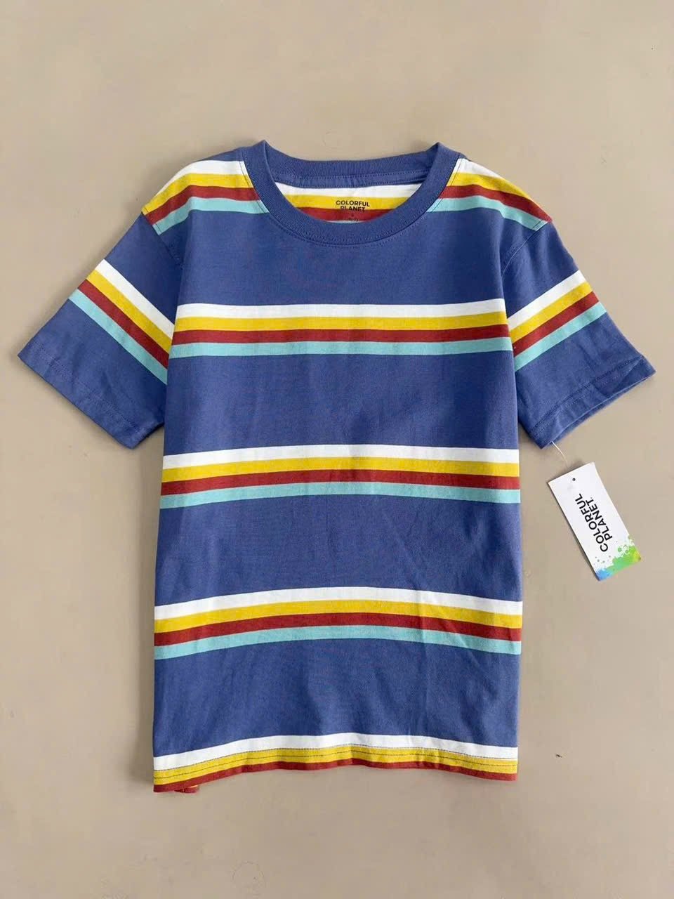 Áo cotton Colorful dư xịn kẻ 2 màu cho bé trai size 6-20y