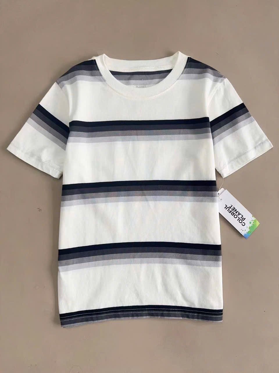 Áo cotton Colorful dư xịn kẻ 2 màu cho bé trai size 6-20y