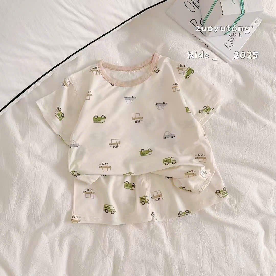 Bộ thun vải rayon mềm mát nhiều màu bé trai size 100-140