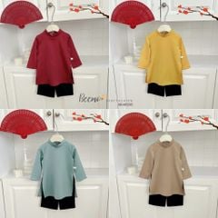 Áo dài lụa trơn Beemo 4 màu Bé Trai size 80 - 130
