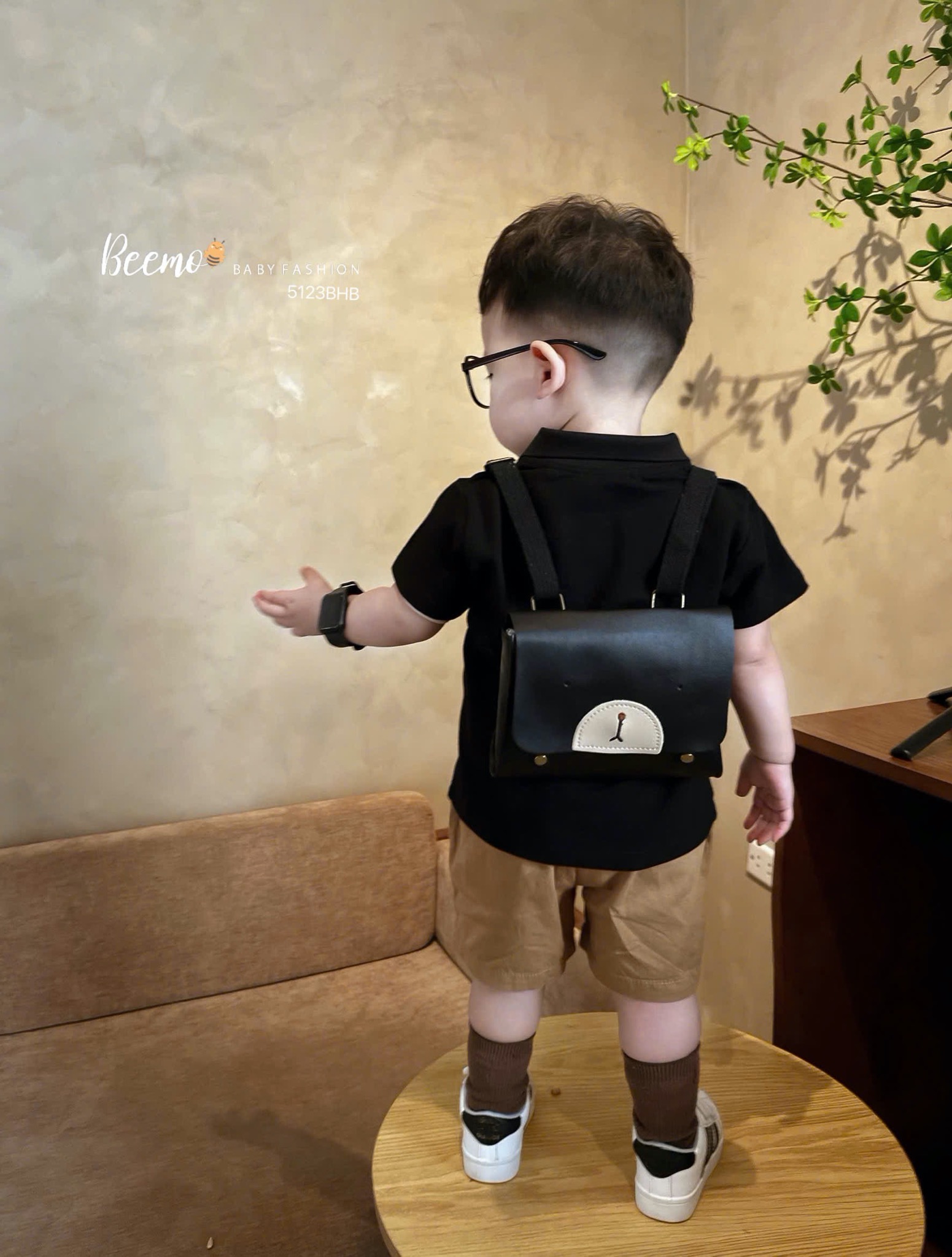 Bộ Beemo áo polo cổ đức hoạ tiết Batman 2 màu cho bé trai size 80-130
