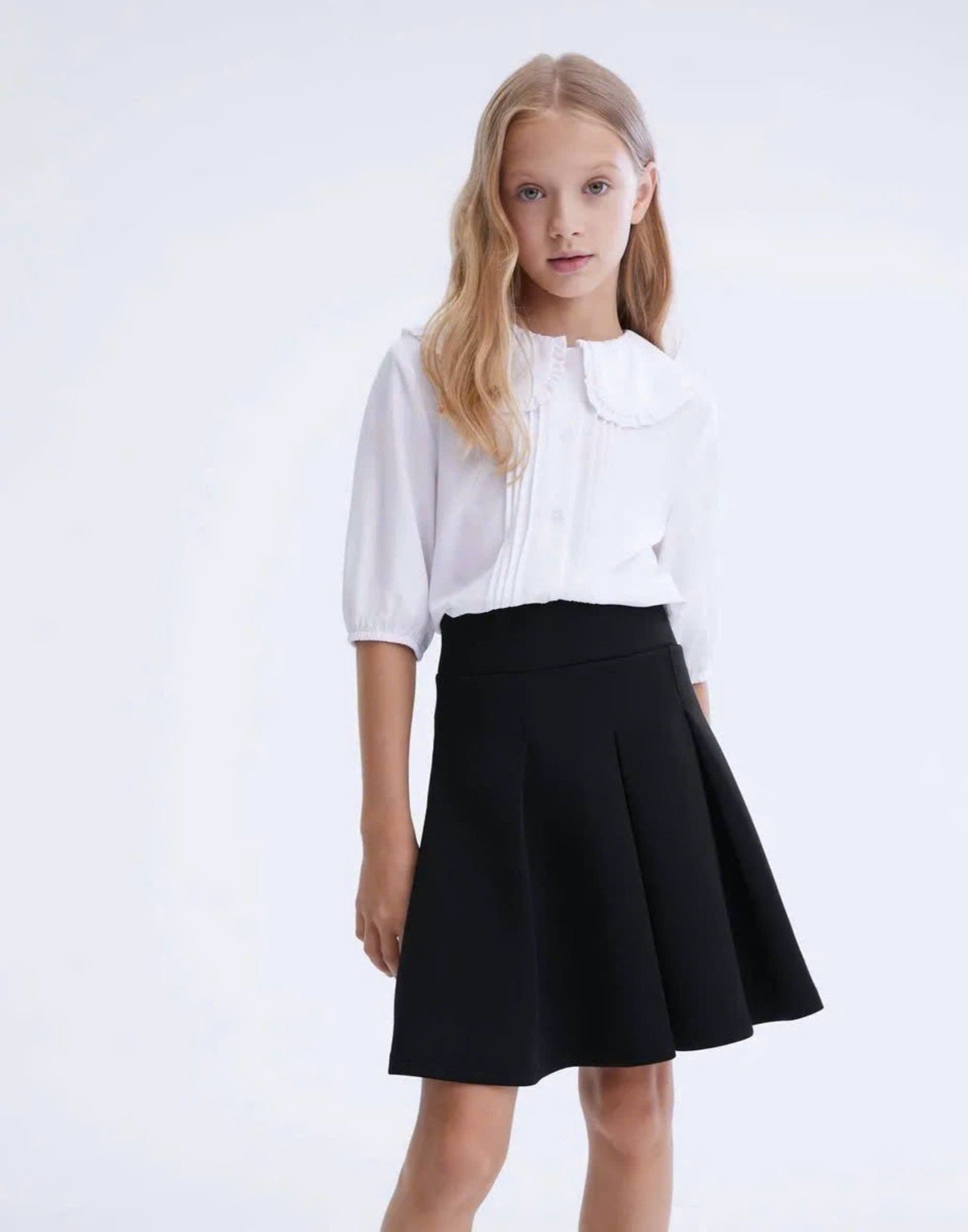 Chân váy xếp ly cạp khoá dư xịn 3 màu bé gái size 8-13y