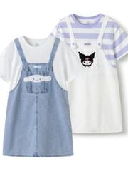 Váy giả yếm cotton phối jean Kuromi 2 màu BG size 110-160