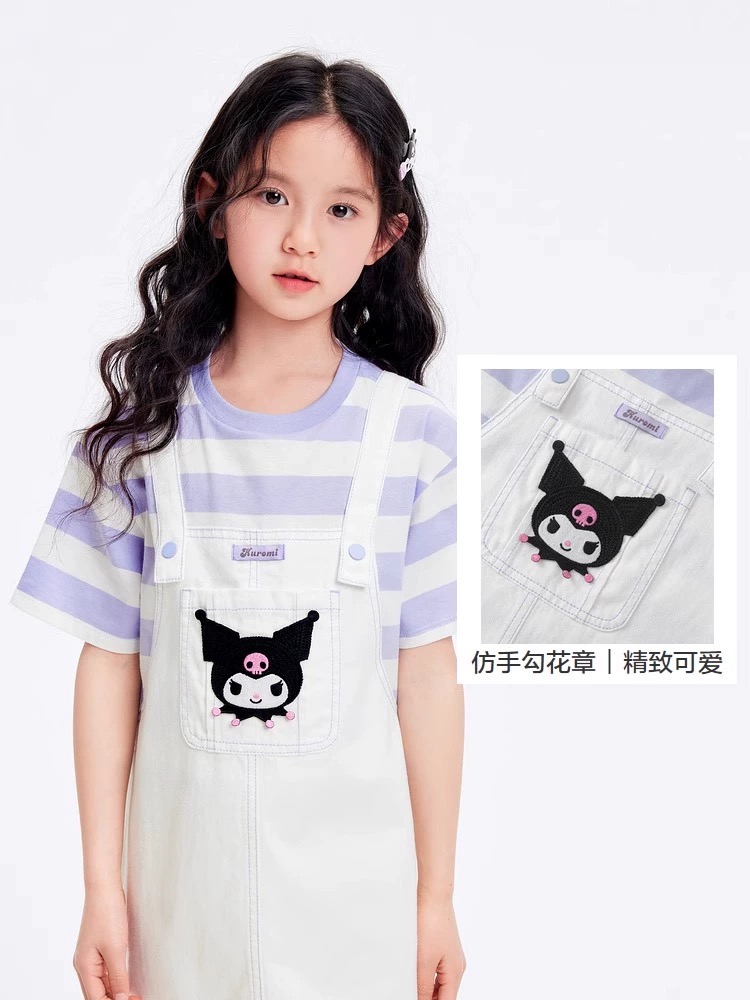 Váy giả yếm cotton phối jean Kuromi 2 màu BG size 110-160