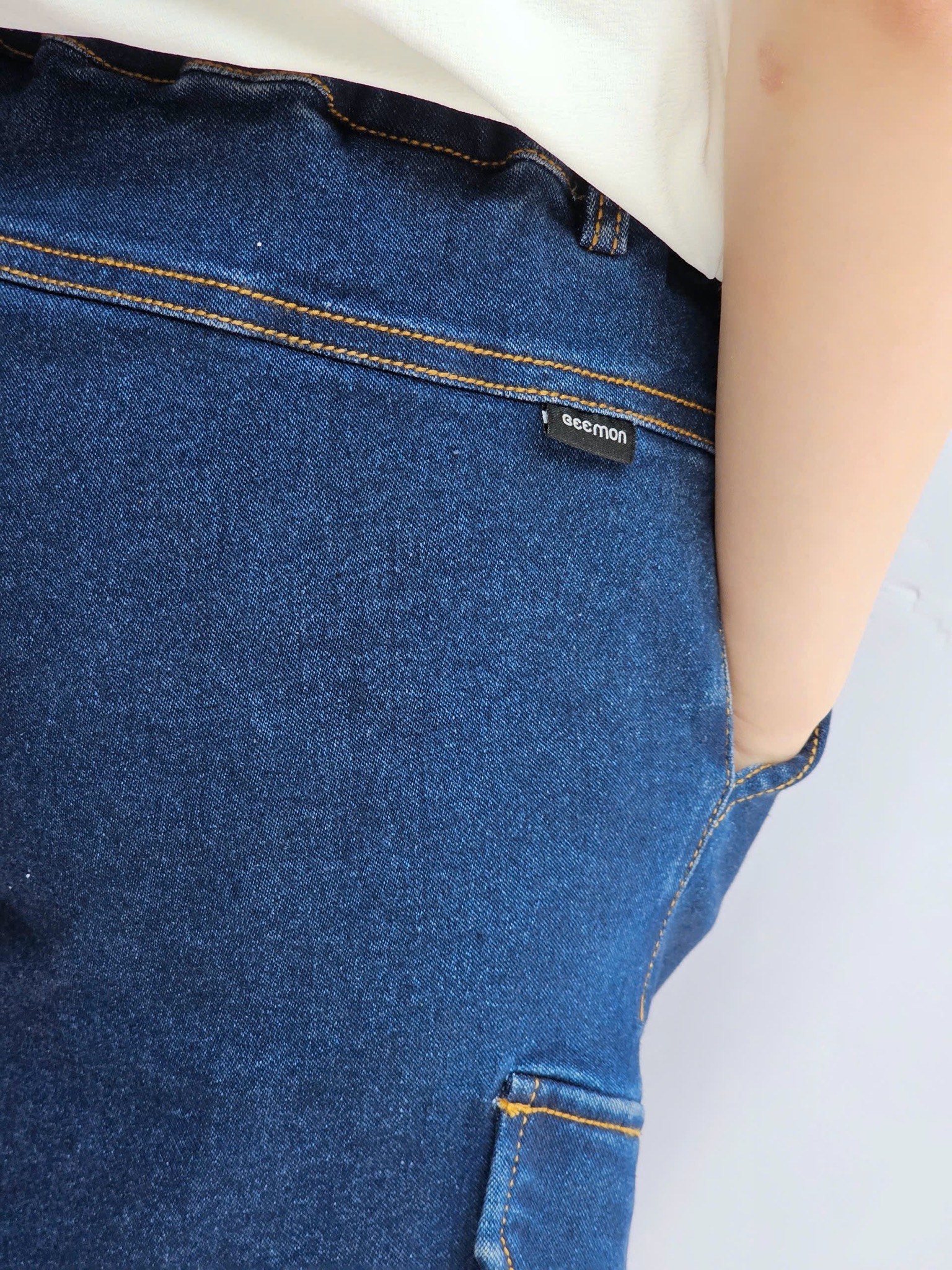 Quần short jean mềm Beemon 2 màu xanh đậm/nhạt cho bé size 120-160