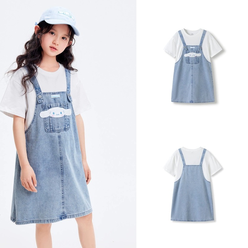 Váy giả yếm cotton phối jean Kuromi 2 màu BG size 110-160