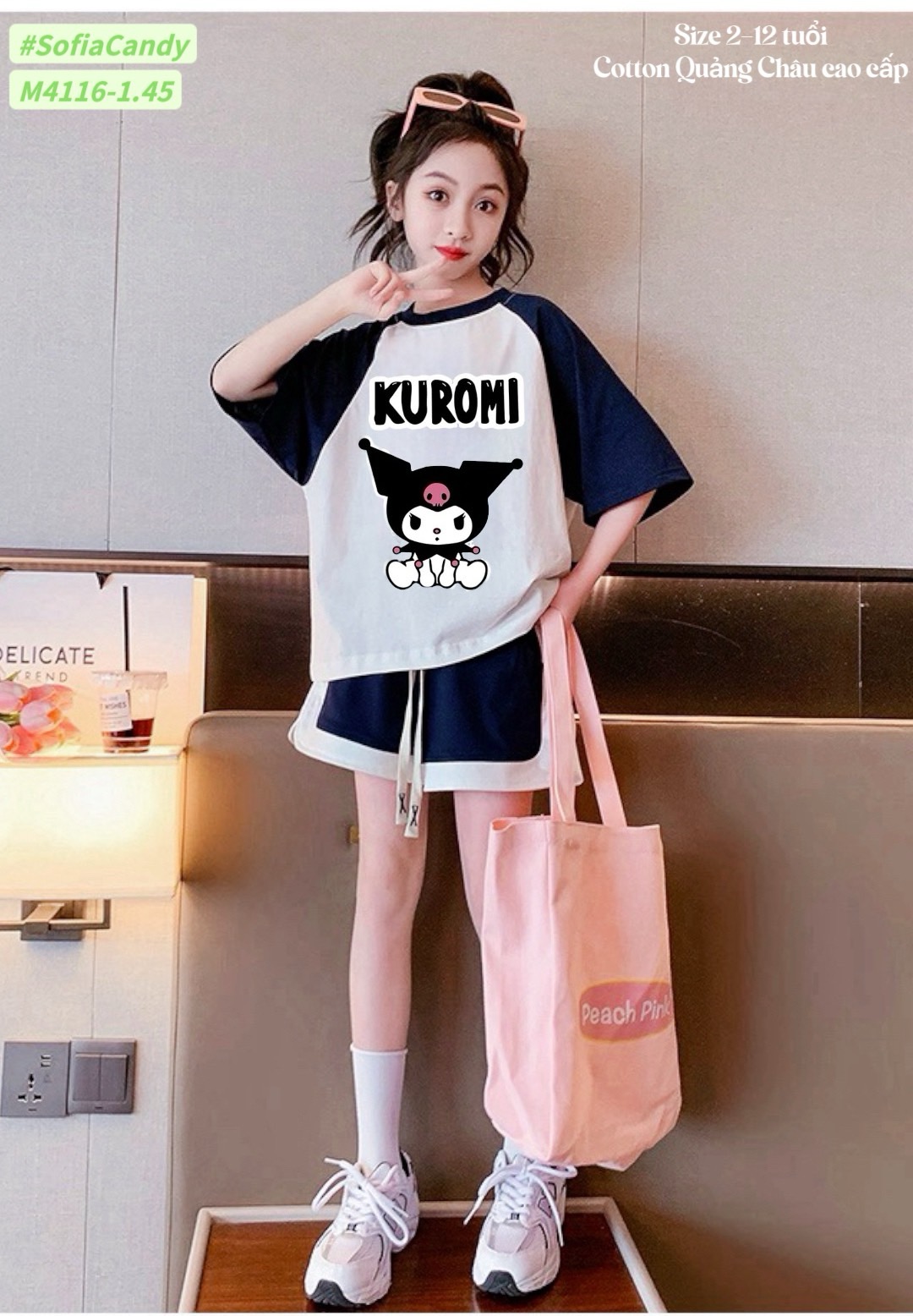 M4116.45 - Set bộ Mia Kids cotton Kuromi 2 màu BG size 2-12y