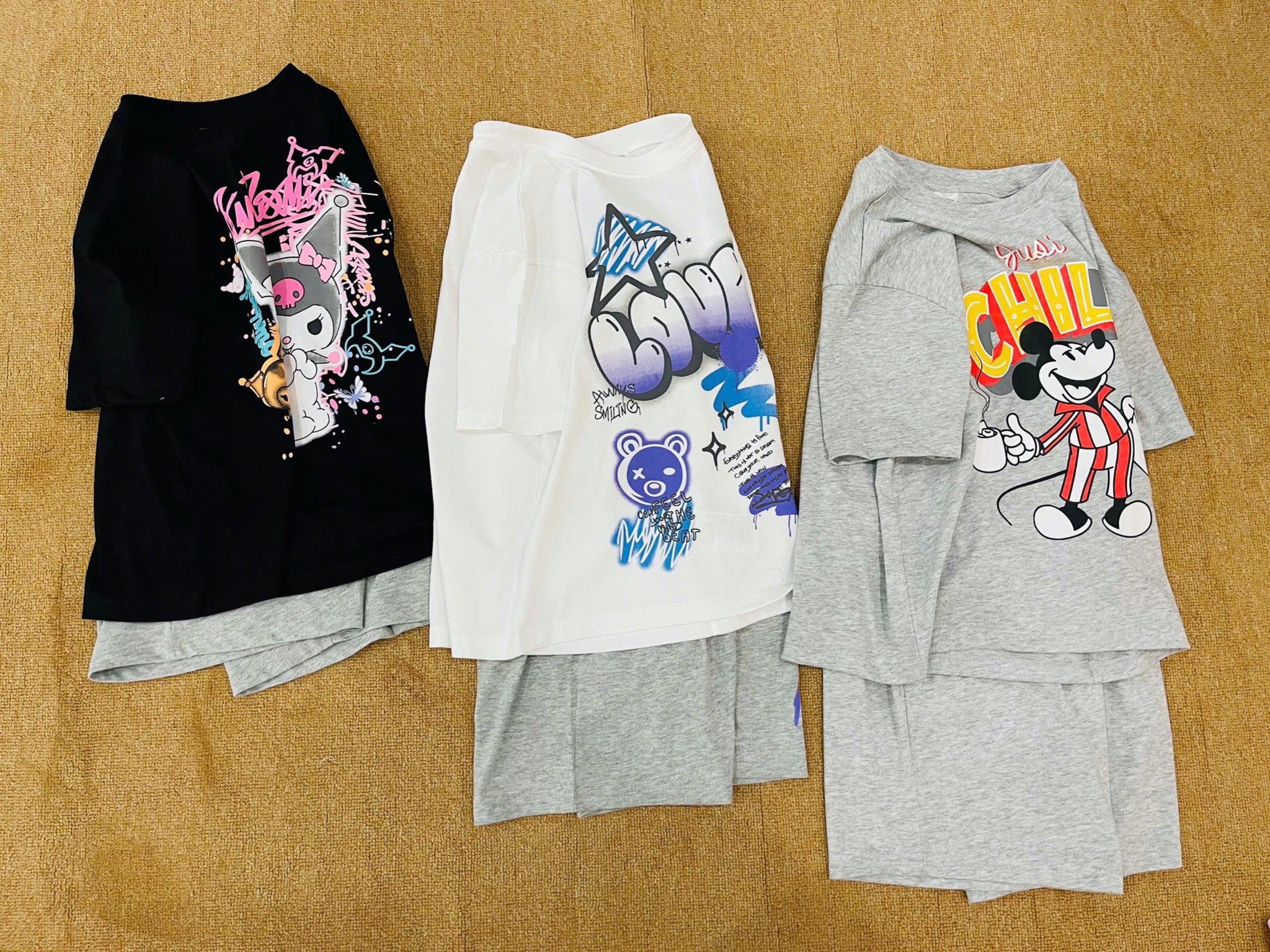 Bộ cotton HM dòng đại nhiều màu cho bé gái size 8-14y