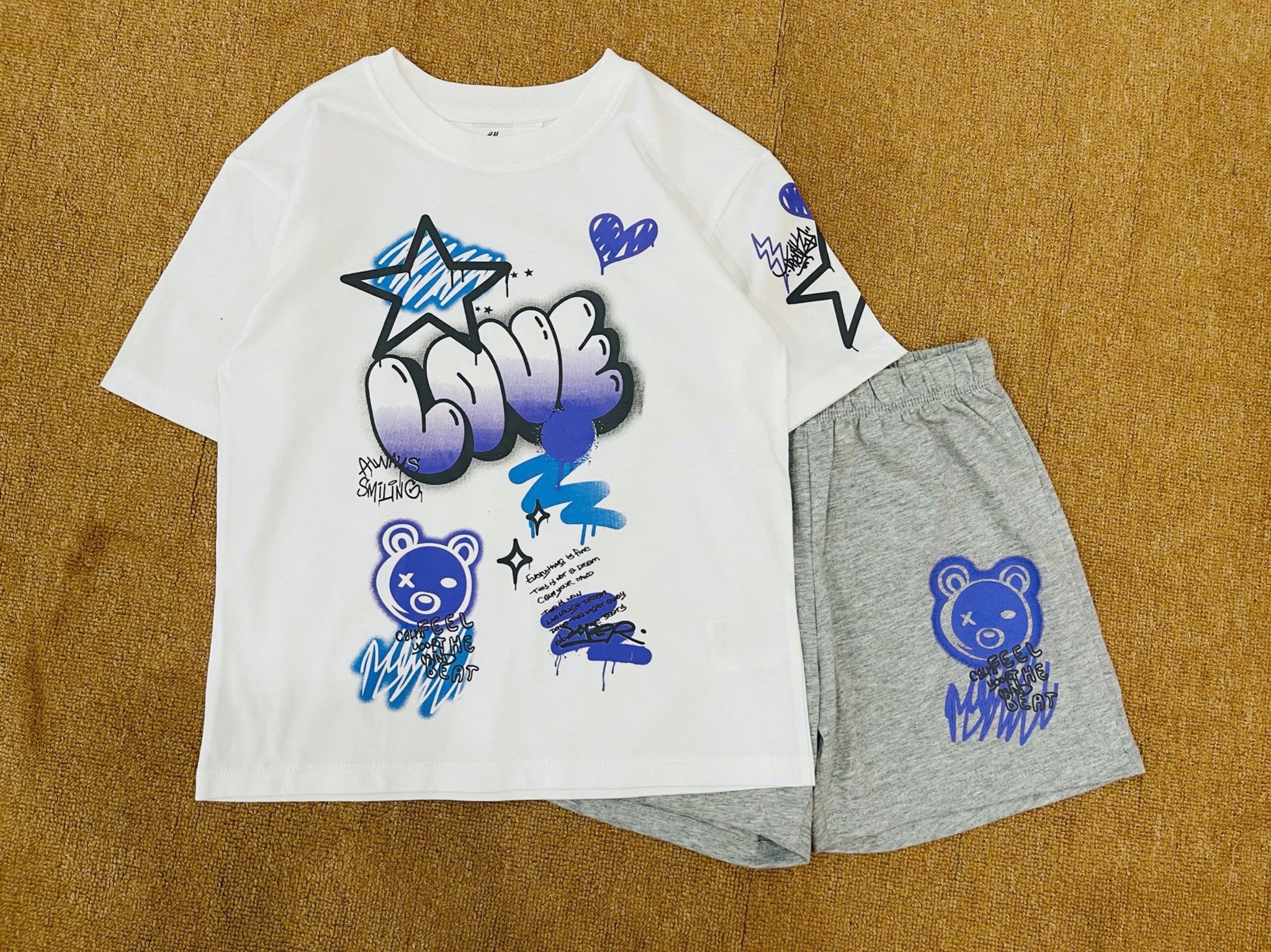 Bộ cotton HM dòng đại nhiều màu cho bé gái size 8-14y