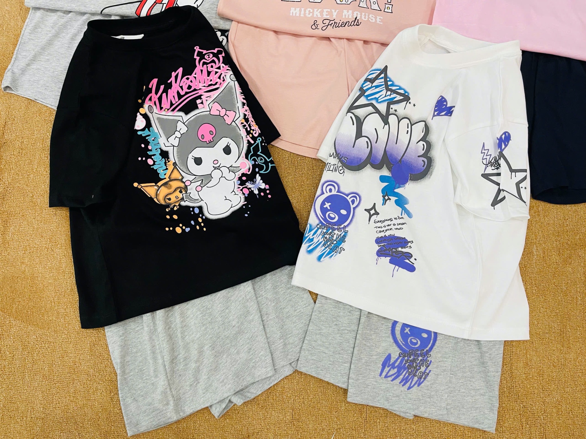 Bộ cotton HM dòng đại nhiều màu cho bé gái size 8-14y