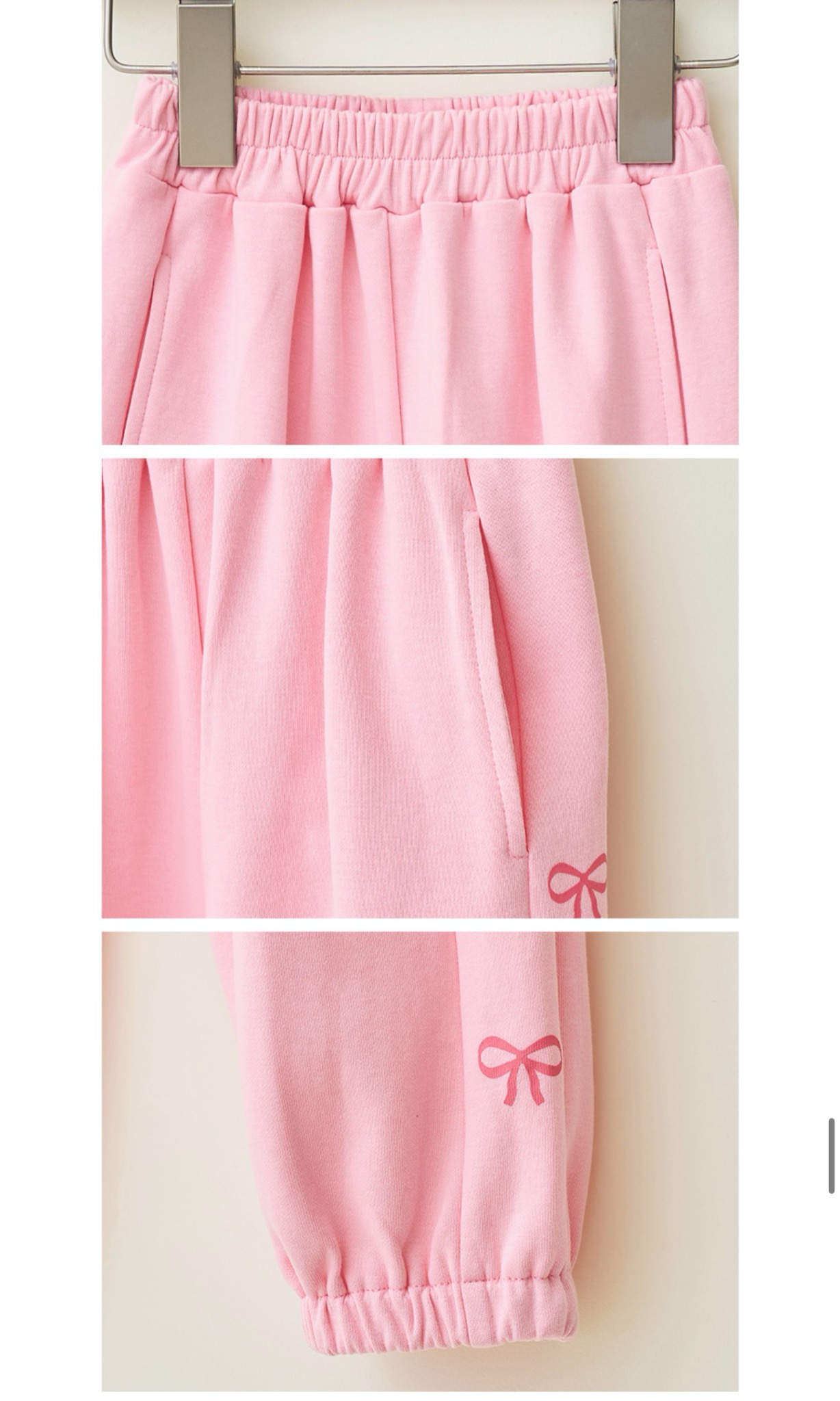 Quần nỉ mềm Bebezoo xuất Hàn in nơ hông bé gái size 100-150