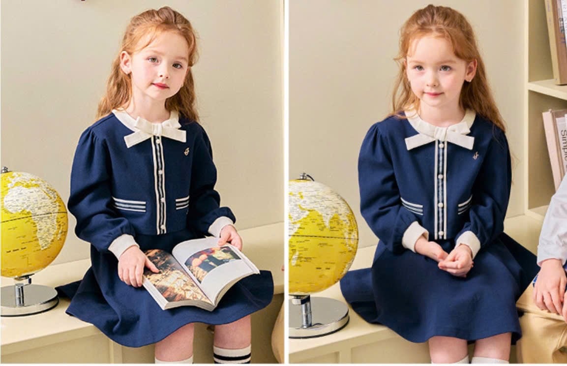 Váy nỉ da cá xuất Hàn nhiều mẫu cho bé size 100-150