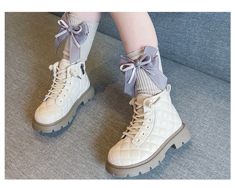 JN6929 - Bốt chần trám cao cổ nhiều màu cho bé size 26-36
