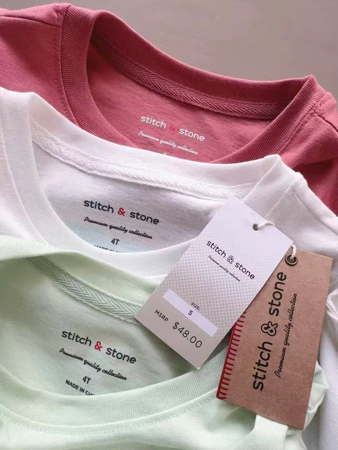 Bộ cotton Stitch & Stone dư xịn nhiều màu cho bé trai size 2-10y