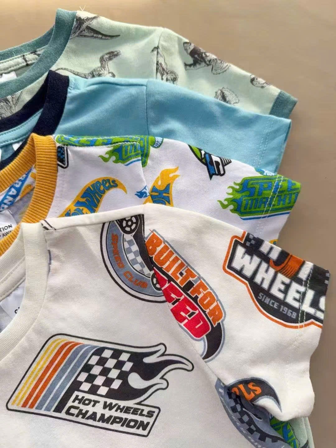 Bộ thun mềm khủng long, Bluey, Hotwheels dư xịn nhiều màu cho bé trai size 1-7y