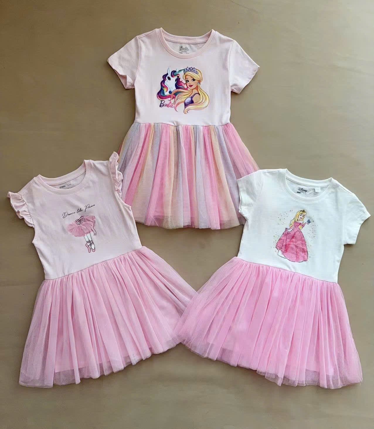 Váy cotton Delta dư xịn phối chân ren mềm nhiều màu bé gái size 2-10y