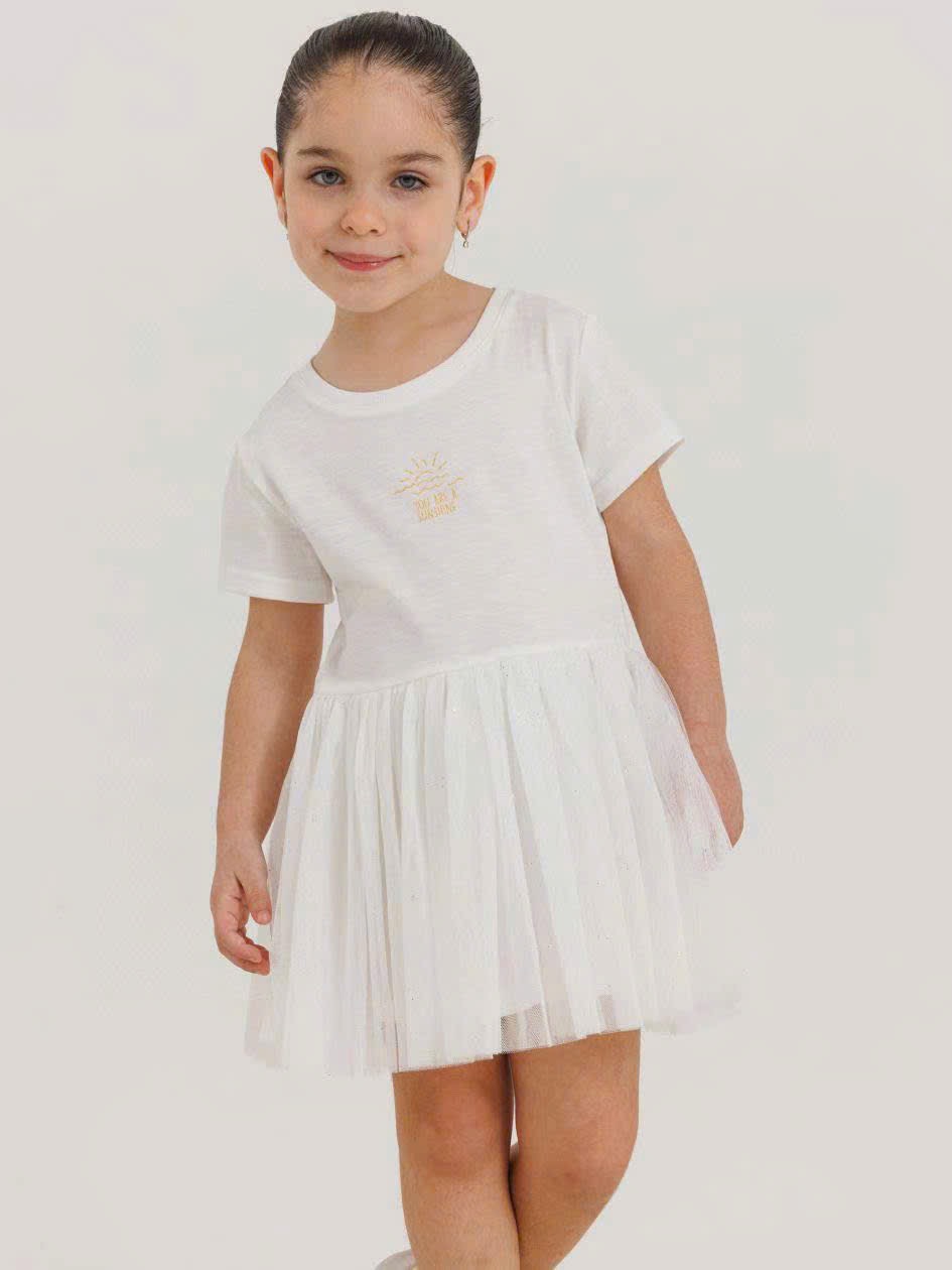 Váy cotton Delta dư xịn phối chân ren mềm nhiều màu bé gái size 2-10y