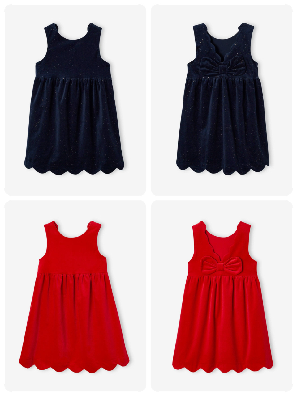 Váy nhung Vertbaudet dự tiệc bé gái 2 màu đỏ/navy size 2-14y
