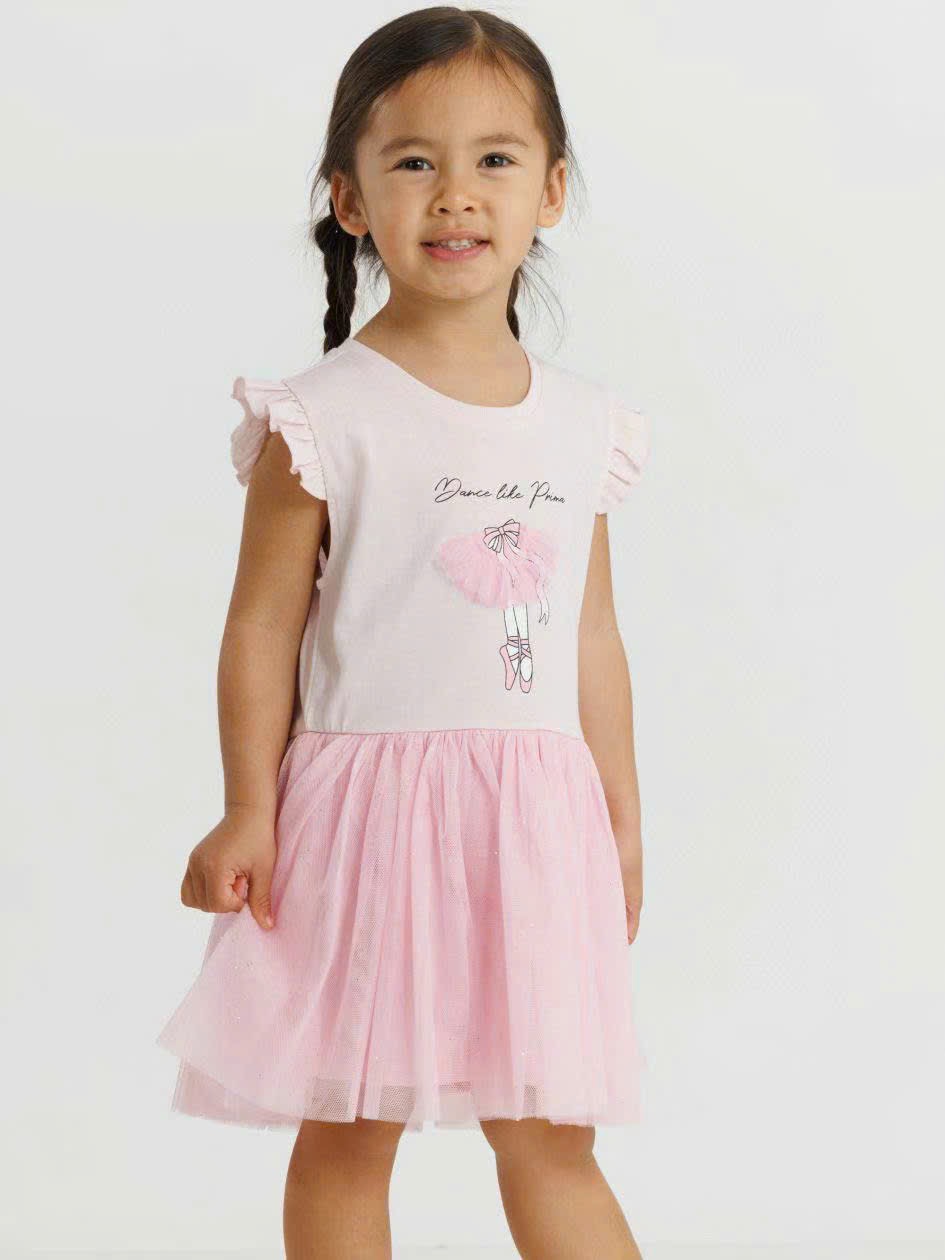 Váy cotton Delta dư xịn phối chân ren mềm nhiều màu bé gái size 2-10y