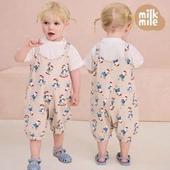 Quần yếm cotton Milkmile xuất Hàn dư xịn màu be vịt size 90-120 (không kèm áo)