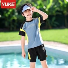 YY1157 - Bộ bơi YUKE bé trai màu ghi xanh phối đen size XL-6XL