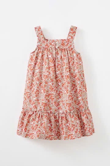 Váy thô 2 dây Cotton 2 màu hồng / Kitty hoa cam size 2 - 10y