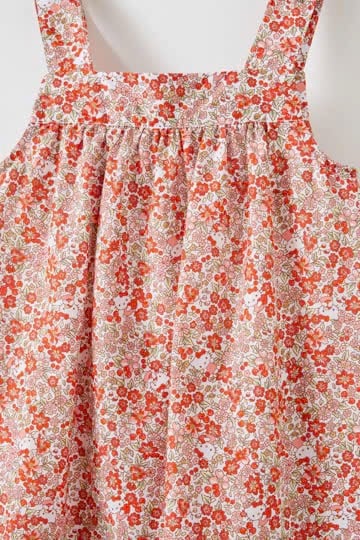 Váy thô 2 dây Cotton 2 màu hồng / Kitty hoa cam size 2 - 10y
