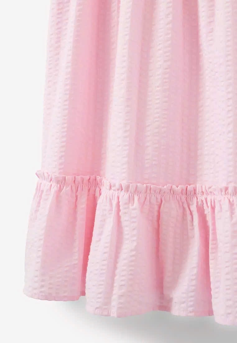 Váy thô 2 dây Cotton 2 màu hồng / Kitty hoa cam size 2 - 10y