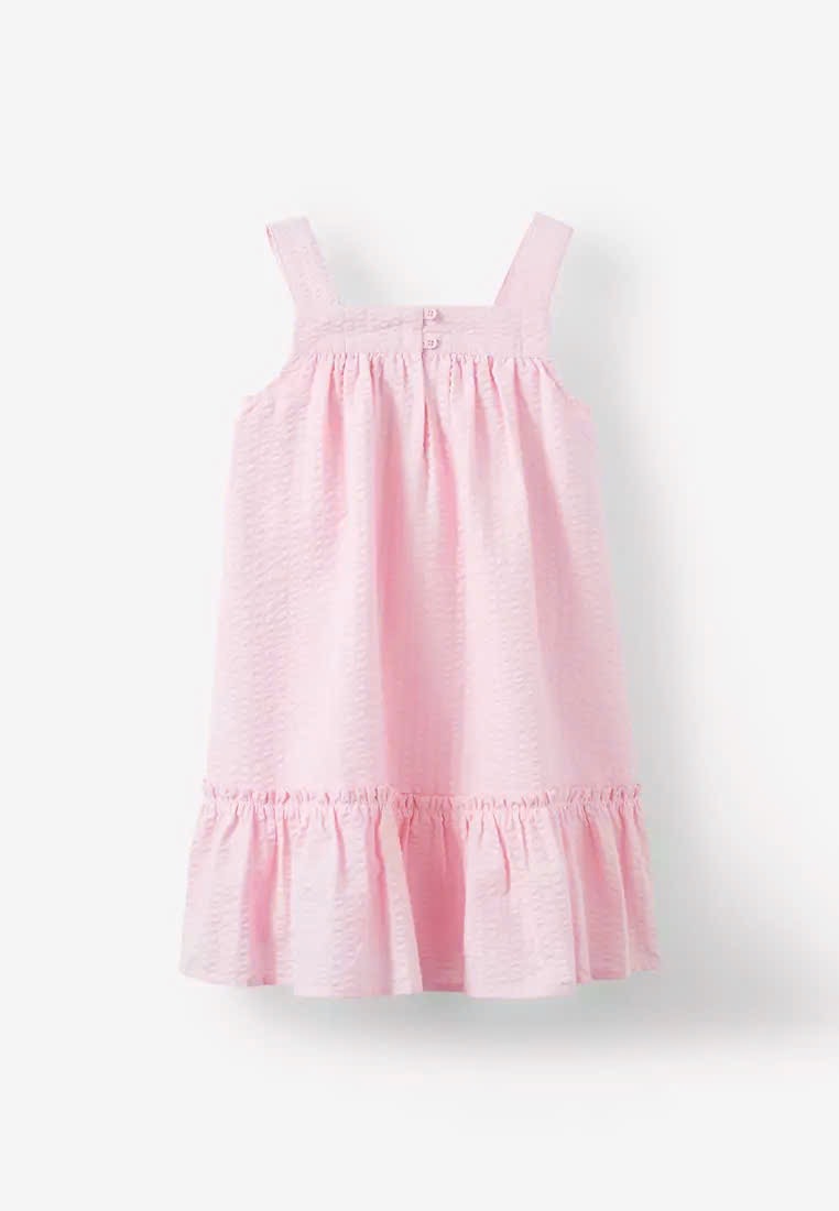 Váy thô 2 dây Cotton 2 màu hồng / Kitty hoa cam size 2 - 10y
