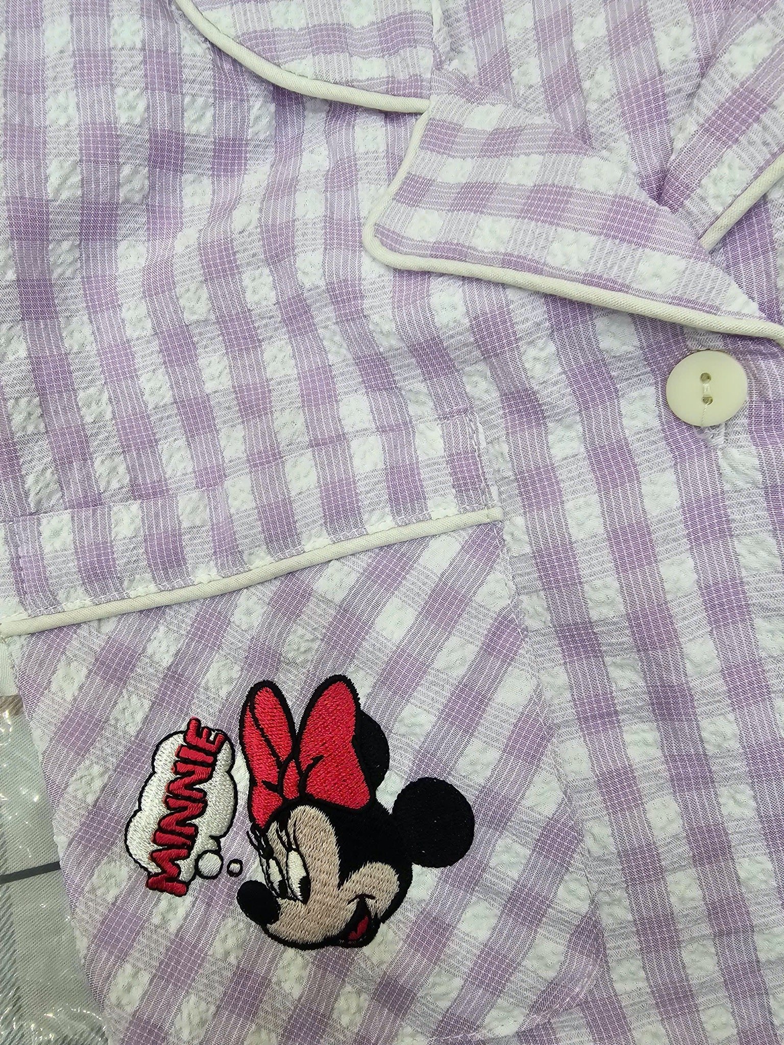 Bộ pyjama Beemon kẻ caro in hình minnie, mickey nhiều màu cho bé size 120-160