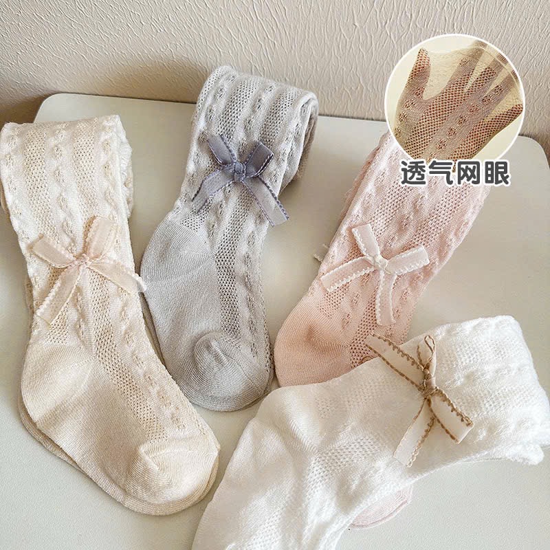 Quần tất lưới đính nơ nhiều màu cho bé gái size 80-145cm
