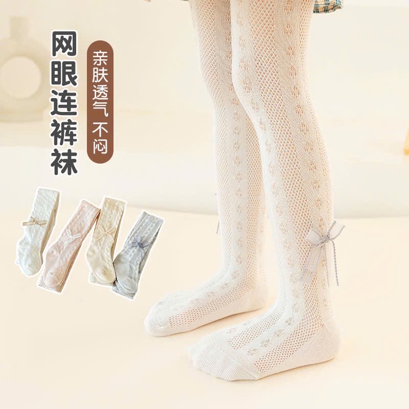 Quần tất lưới đính nơ nhiều màu cho bé gái size 80-145cm
