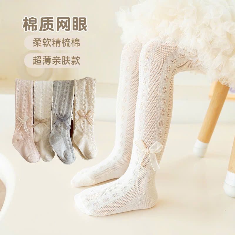 Quần tất lưới đính nơ nhiều màu cho bé gái size 80-145cm