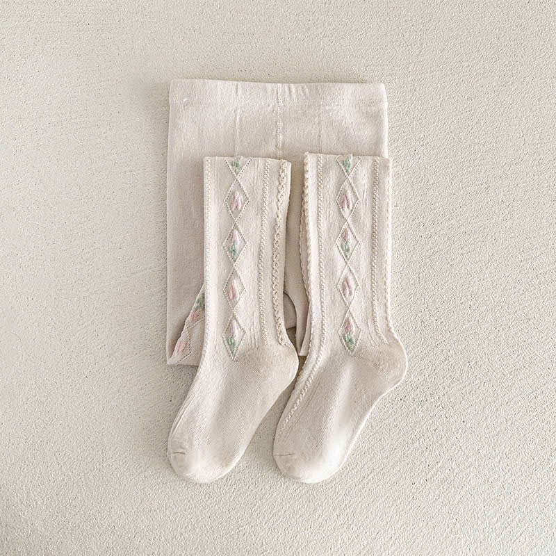 Quần tất hoạ tiết hoa nhiều màu cho bé gái size 90-140