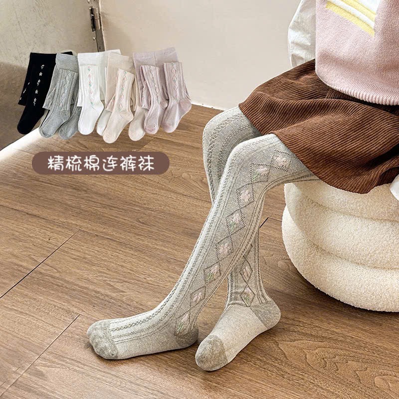 Quần tất hoạ tiết hoa nhiều màu cho bé gái size 90-140