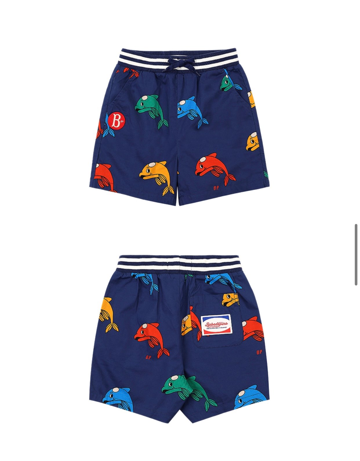 Set bộ / áo rời Bebe De Pino màu xanh thuỷ thủ hoạ tiết cá heo BT
