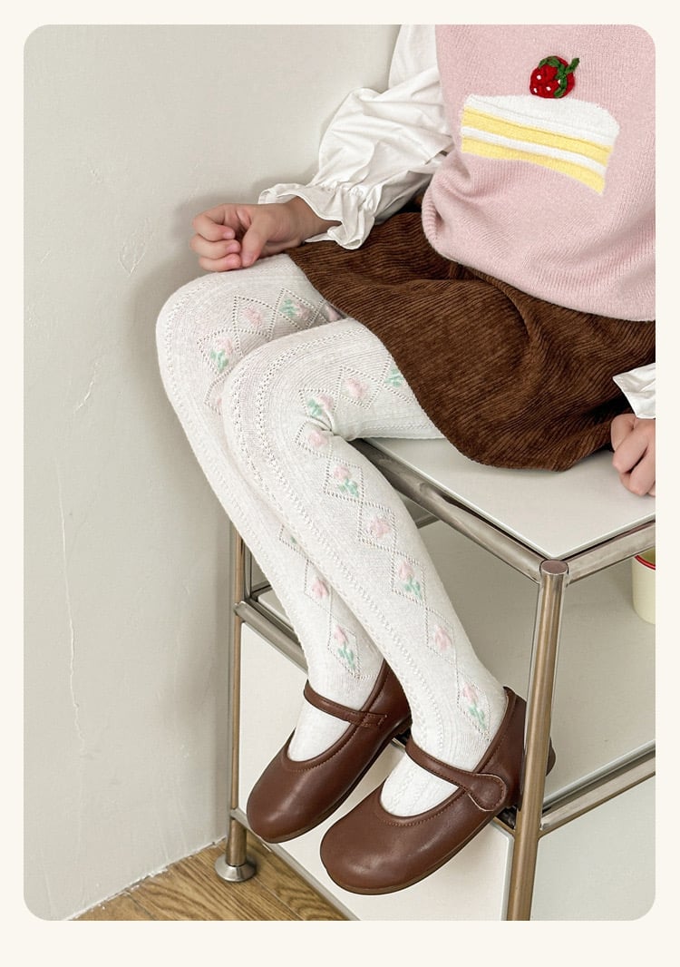 Quần tất hoạ tiết hoa nhiều màu cho bé gái size 90-140