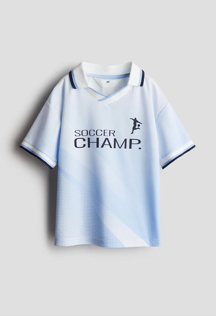 Áo thể thao HM xanh loang Soccer Champ size 2 - 10y