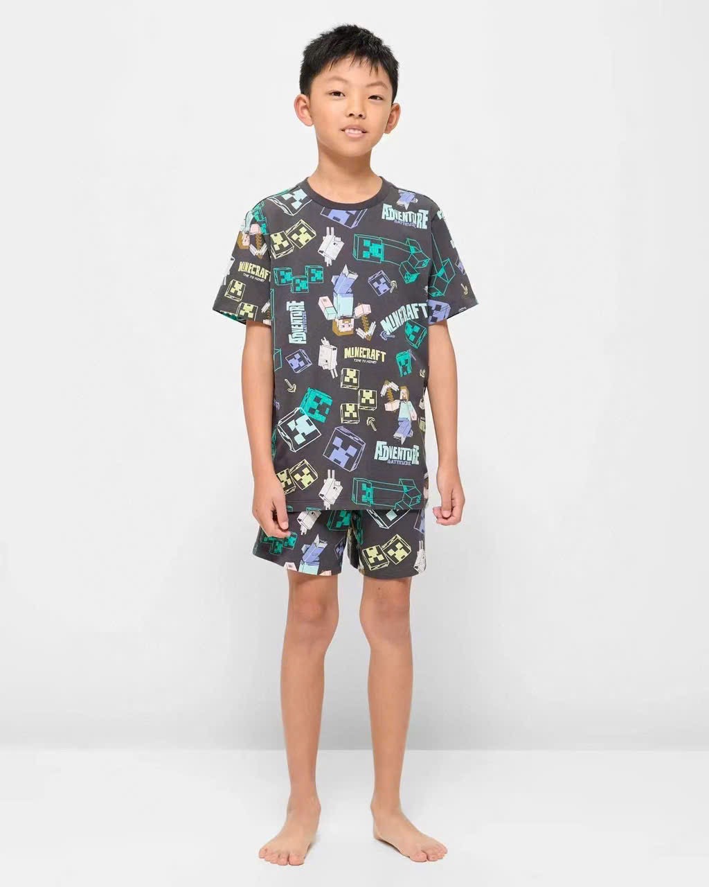 Bộ cotton Minecraft nhiều hình cho bé trai size 6-14y