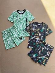 Bộ cotton Minecraft nhiều hình cho bé trai size 6-14y