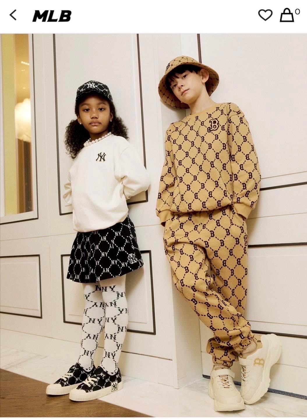 Giày M.L.B Kids PlayBall Dia Monogram RedSox 2 màu đen/nâu