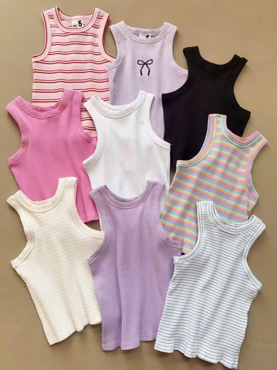 Áo sát nách dáng ngắn Cotton On thun tăm dư xịn nhiều màu cho bé gái size 2-10y