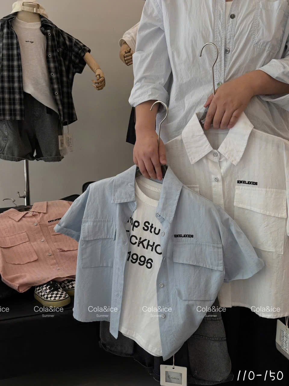 Áo sơ mi QC nhiều mẫu cho bé trai size 110-150