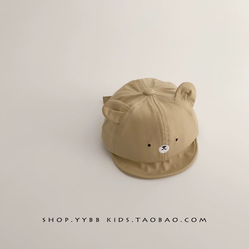 Mũ lưỡi le vành mềm mặt gấu tai nhỏ cute nhiều màu BTBG size 3-18m