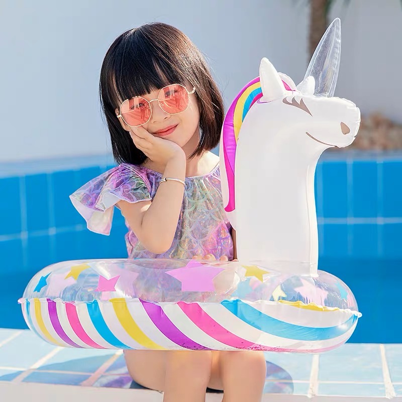 Phao bơi ngựa unicorn sọc 2 màu