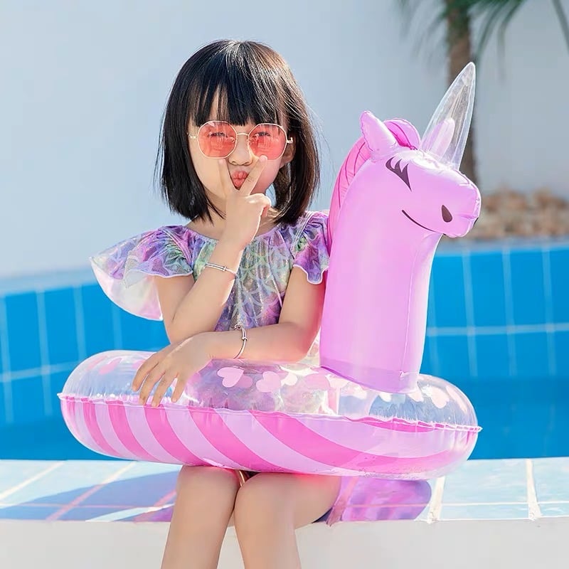 Phao bơi ngựa unicorn sọc 2 màu