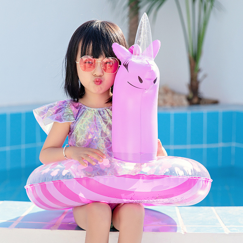 Phao bơi ngựa unicorn sọc 2 màu