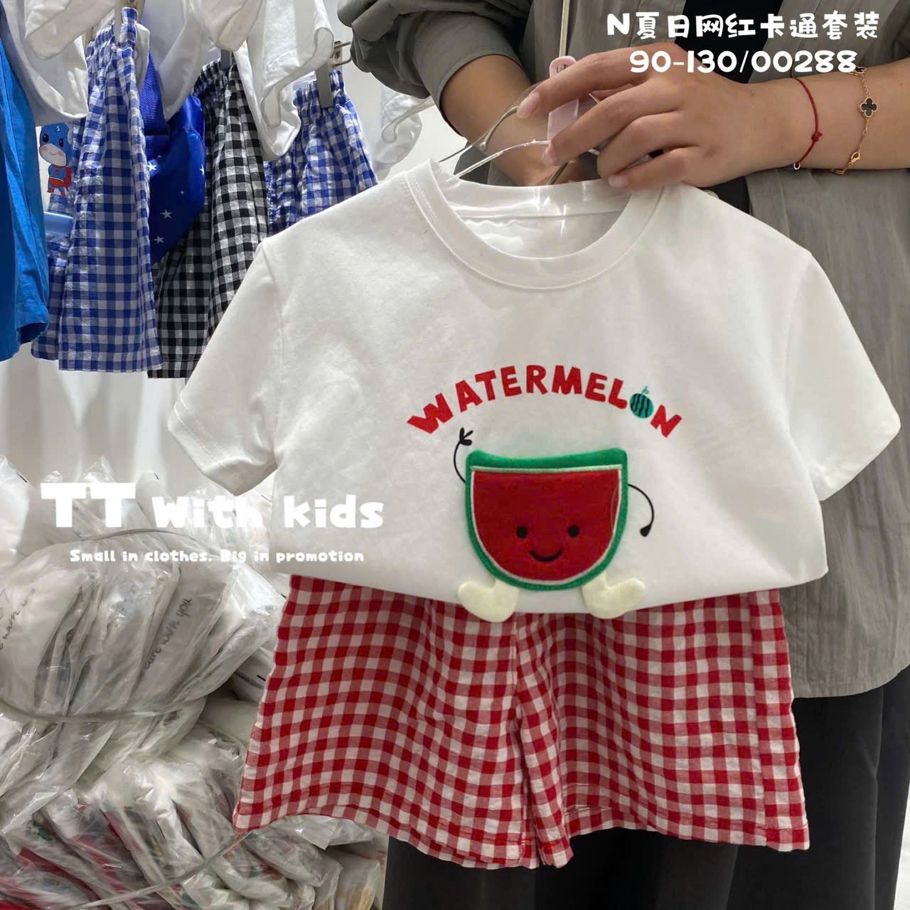 Bộ cotton QC hoạt hình nhiều màu cho bé size 90-130